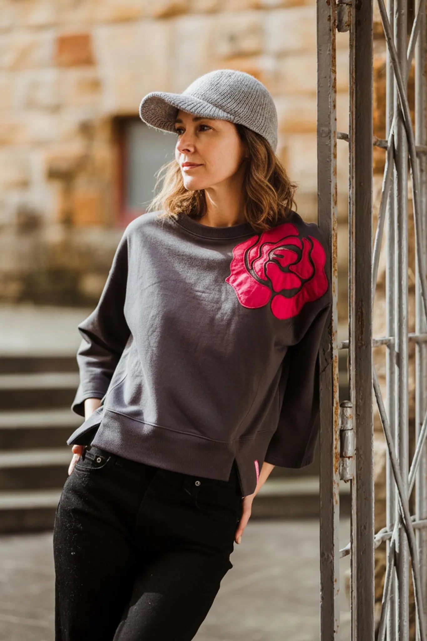 SUDADERA SWEET LOVE ANTRACITA